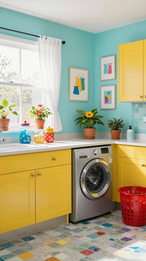 21 Laundry Room Ideas to Upgrade Your Space in Style 7 vibrant laundry room makeover