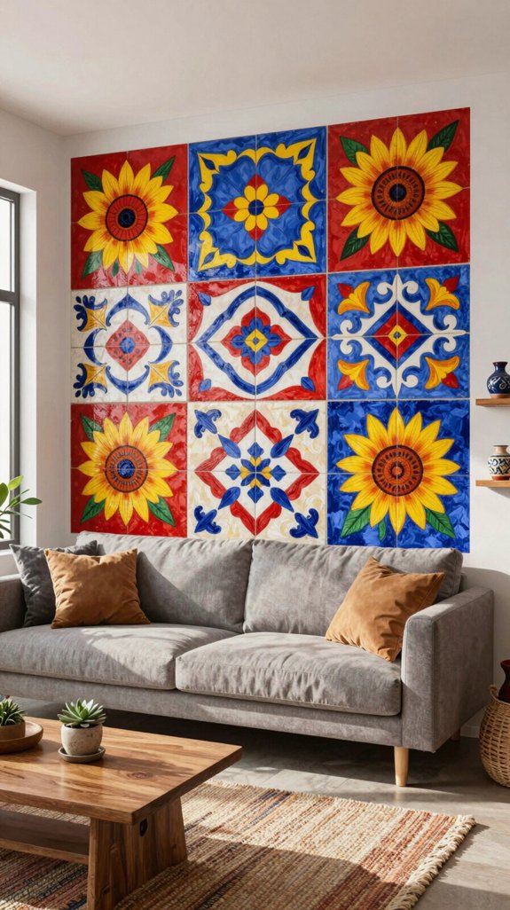 vibrant mexican inspired accent wall