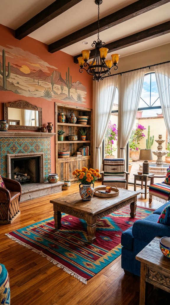 vibrant mexican living room styles