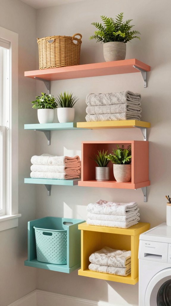 vibrant shelves for organization