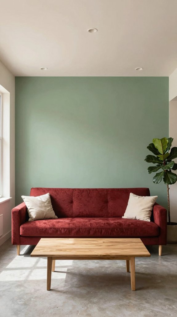 vibrant sofa complementary walls