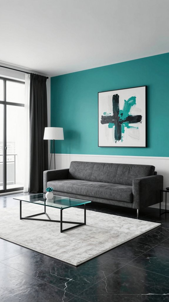 Black and White Interiors: Accent Colors That Complete the Look 6 vibrant teal accent