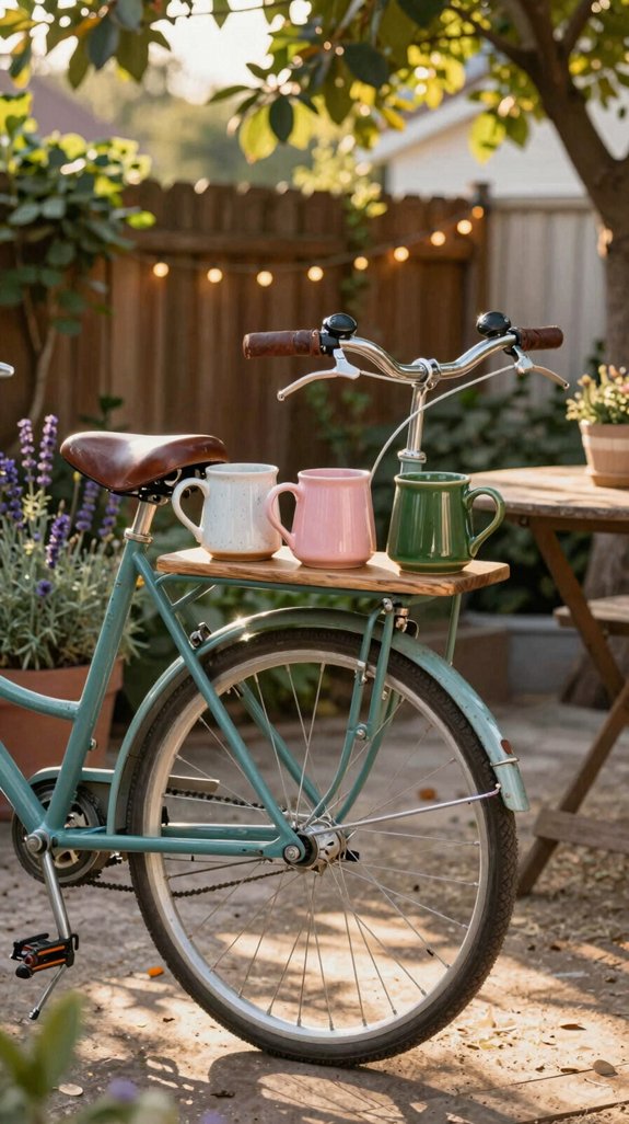 vintage bike mug shelf