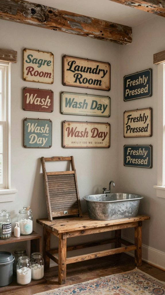 vintage charm for laundry room