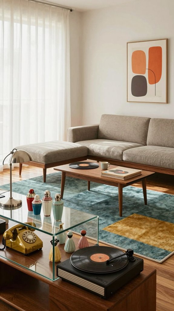 18 Mid-Century Modern Living Room Design Ideas 14 vintage collectibles enhance aesthetics