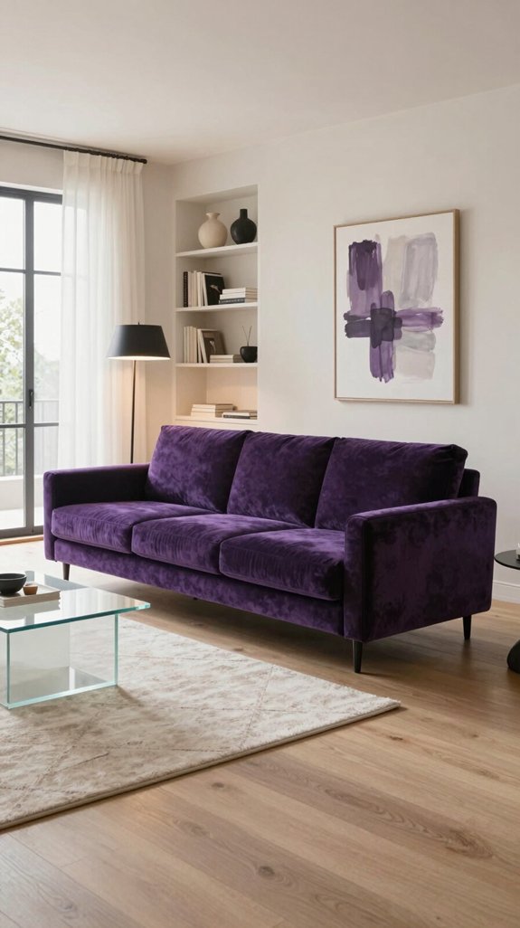violet with soft neutrals