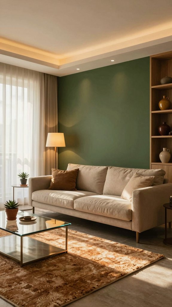 Army Green in Interiors: Colors That Complement This Earthy Shade 15 warm army green lighting