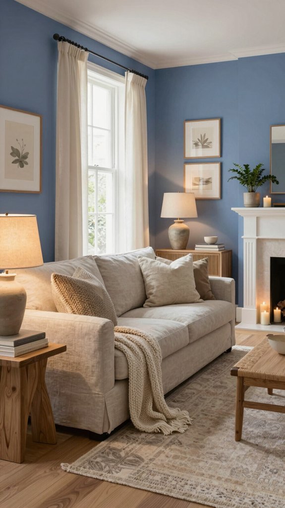 Cornflower Blue Color Pairings for Light and Charming Interiors 5 warm beige accents