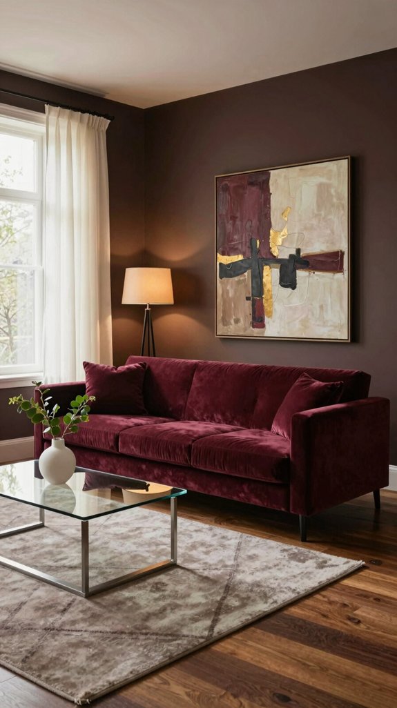 warm burgundy layered textures