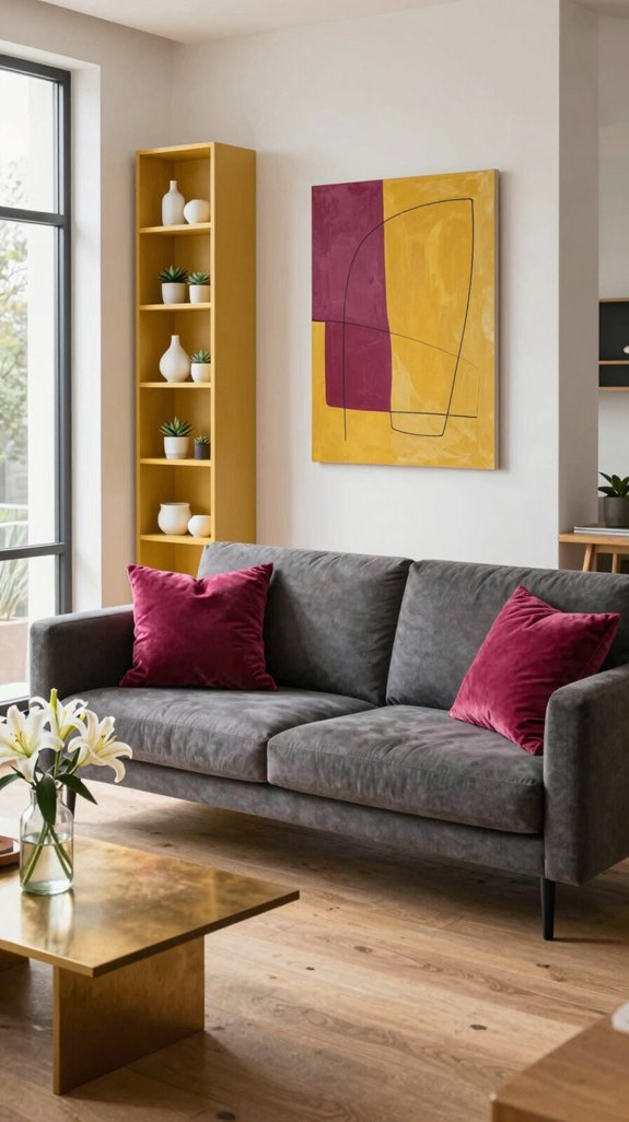Magenta Color Pairings That Bring Energy to Interior Spaces 5 warm magenta mustard yellow