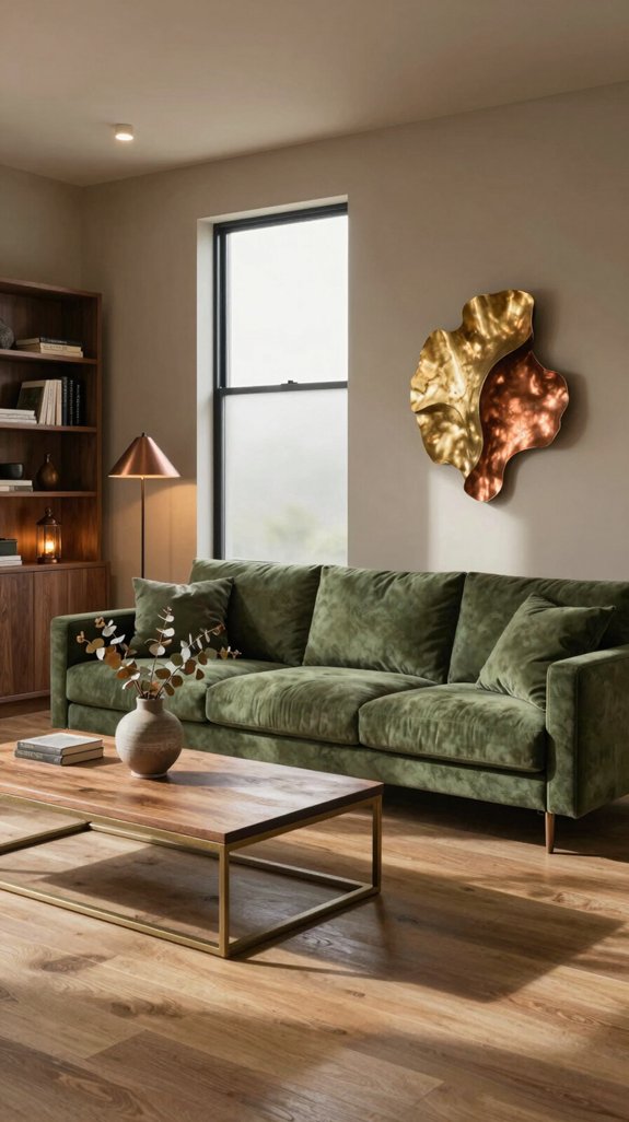 Army Green in Interiors: Colors That Complement This Earthy Shade 8 warm metallic outdoor ambiance