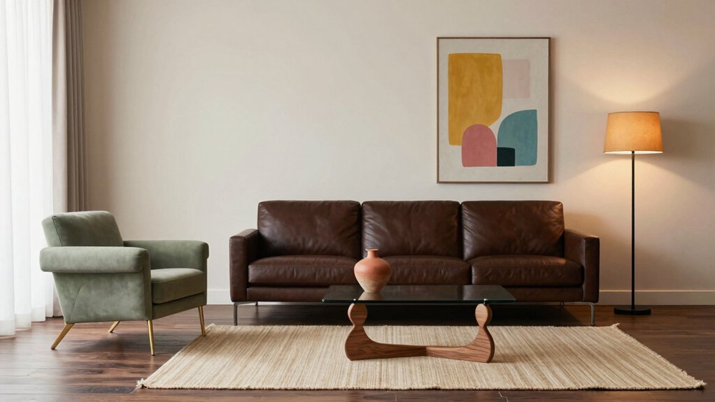 warm neutrals and bold accents