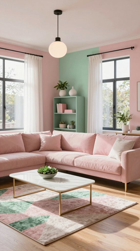 warm pink cool green balance