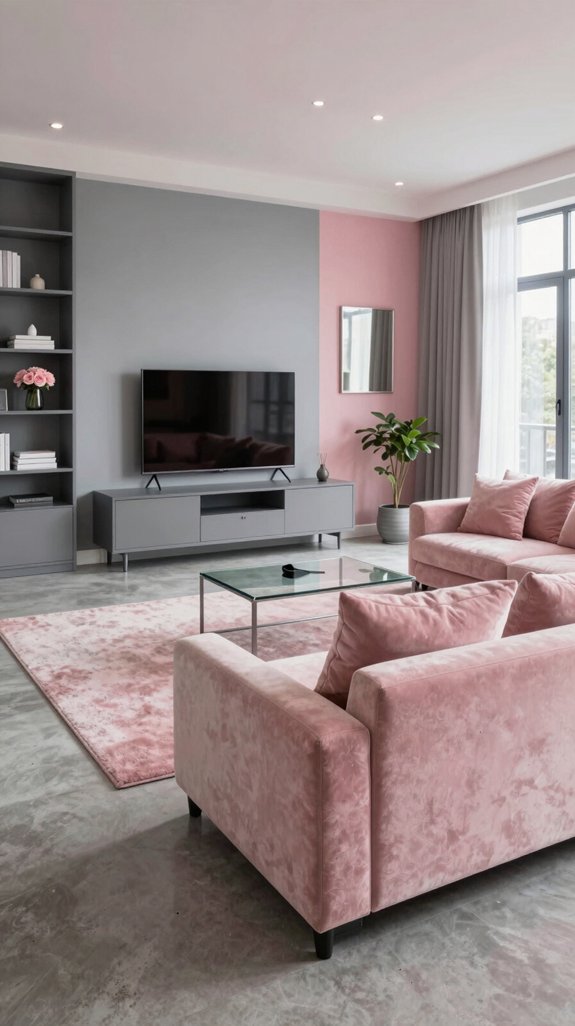 Pink and Grey Interior Color Pairings That Feel Modern and Soft 5 warm pink cool grey balance