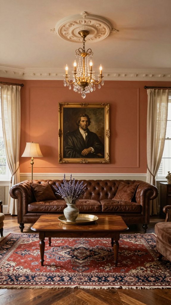 warm toned living room palette