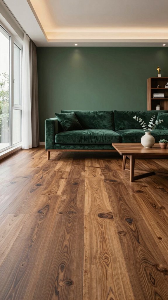 warm walnut grounds hunter green