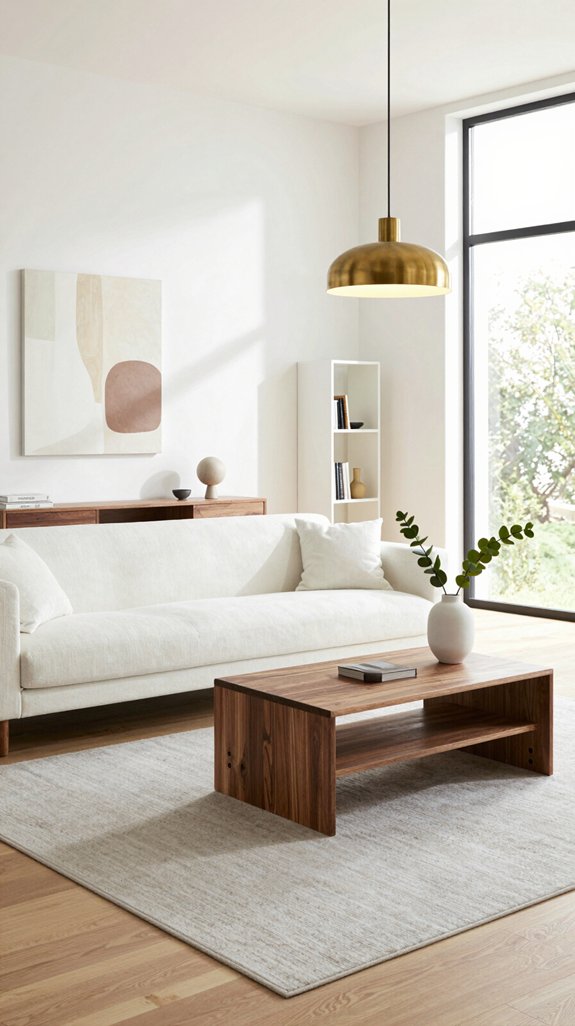 warm wood and white furnishings
