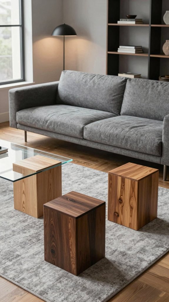 warm wood tones with grey