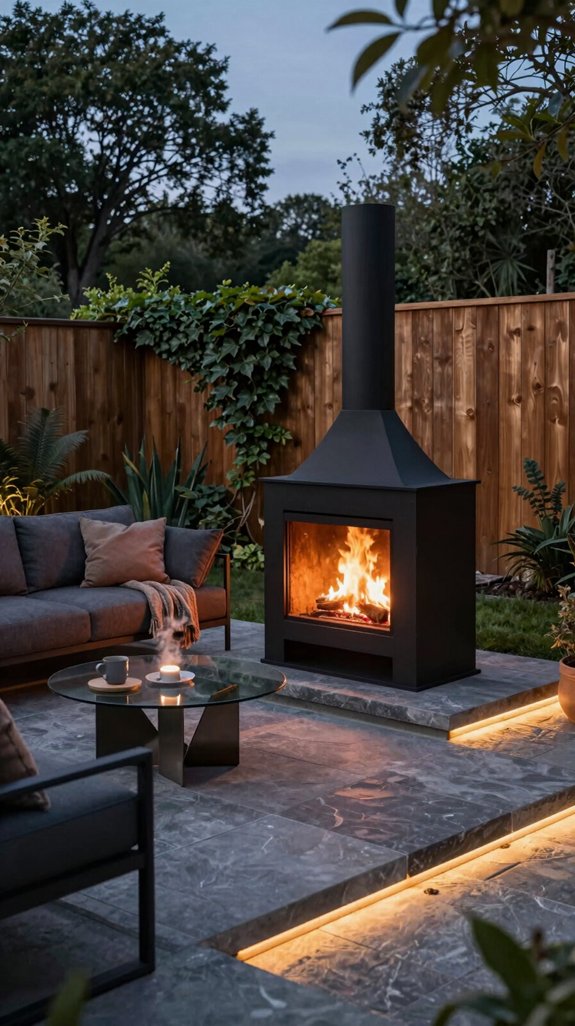 weather proof outdoor fireplace installation
