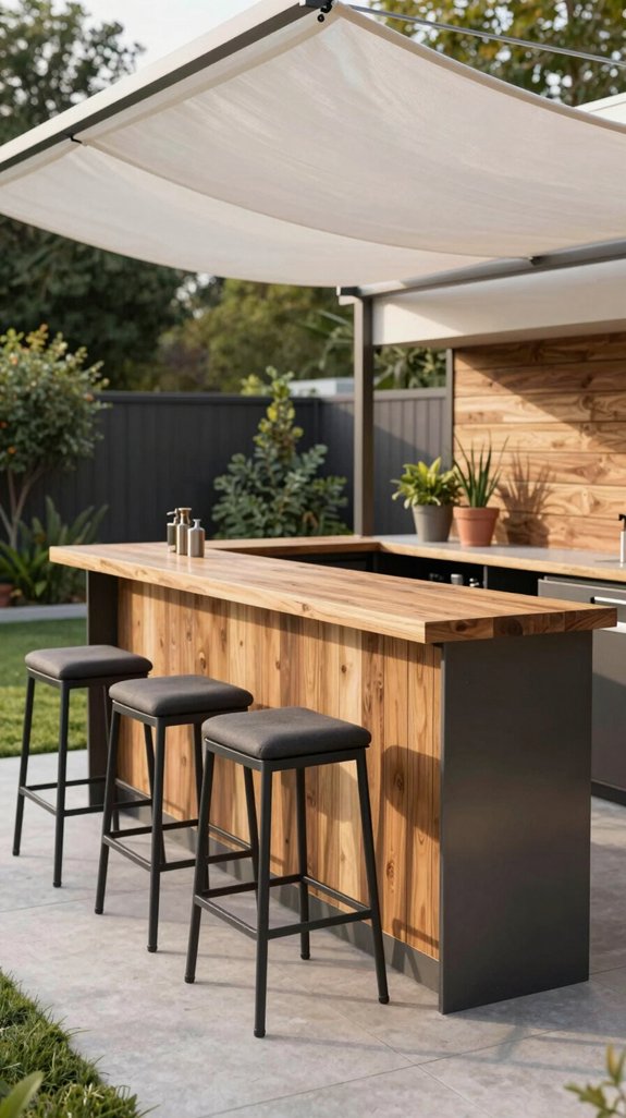 27 Backyard Ideas to Upgrade Your Outdoor Living Space 14 weather resistant concrete bar