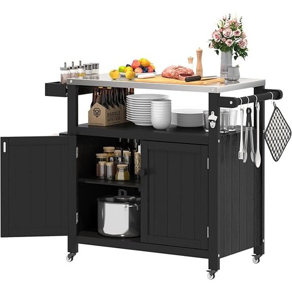 weatherproof kitchen island with wheels