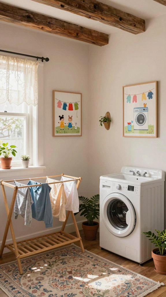 whimsical laundry room art