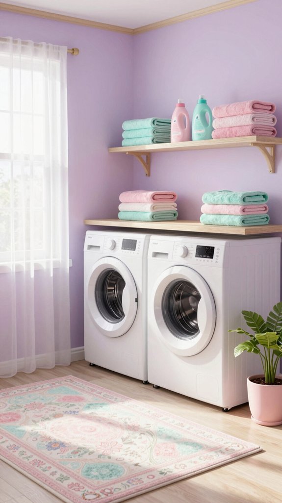 whimsical pastel laundry room