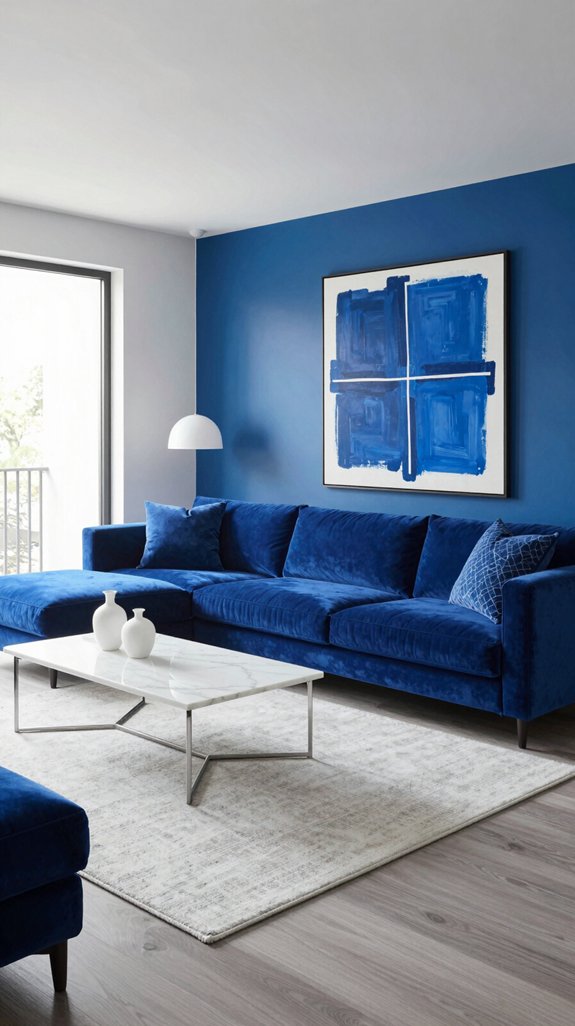 white accents elevate cobalt