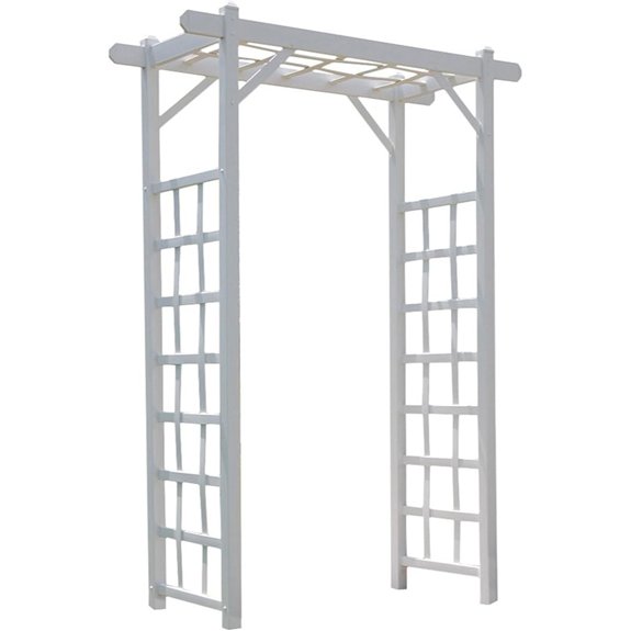 white vinyl garden archway