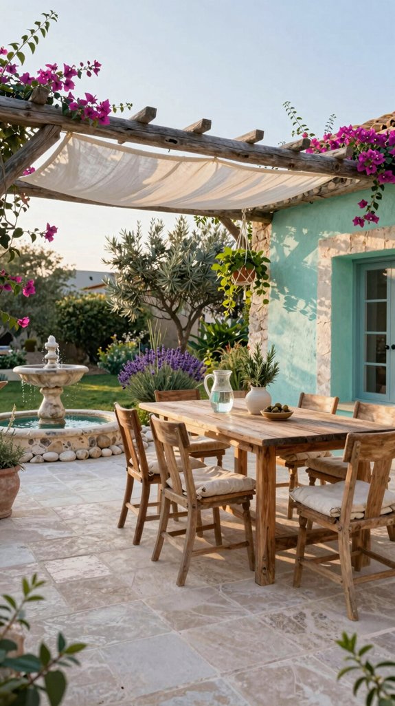 21 European Backyard Ideas for a Charming Outdoor Space 2 white washed stone terrace