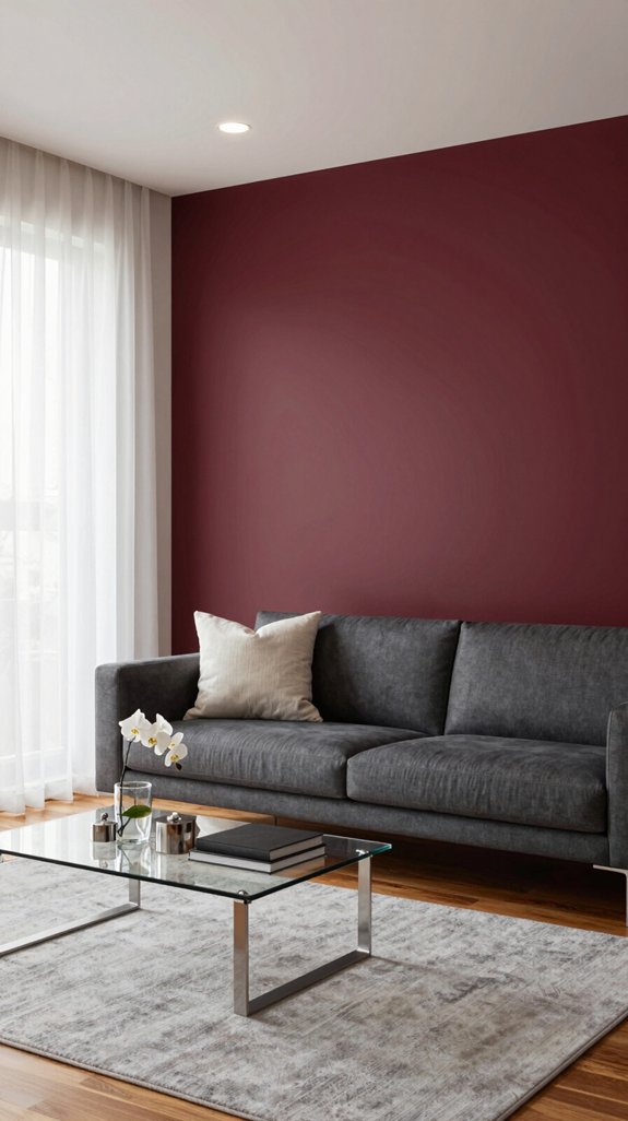 Wine Color Pairings for Deep and Elegant Interior Design 9 wine inspired accent wall deep merlot accent wall