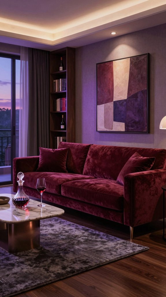 Wine Color Pairings for Deep and Elegant Interior Design 14 wine inspired dimmed lighting