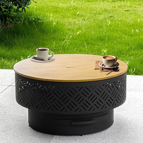 wood burning fire pit table