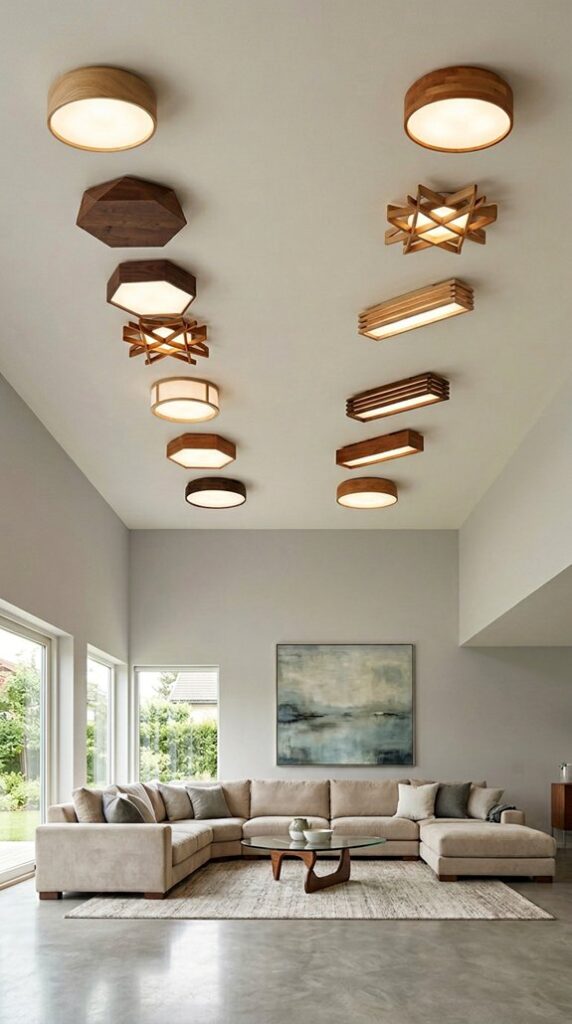 wooden ceiling light designs