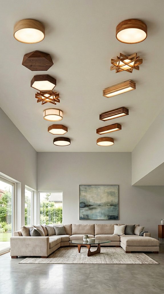 wooden ceiling light designs