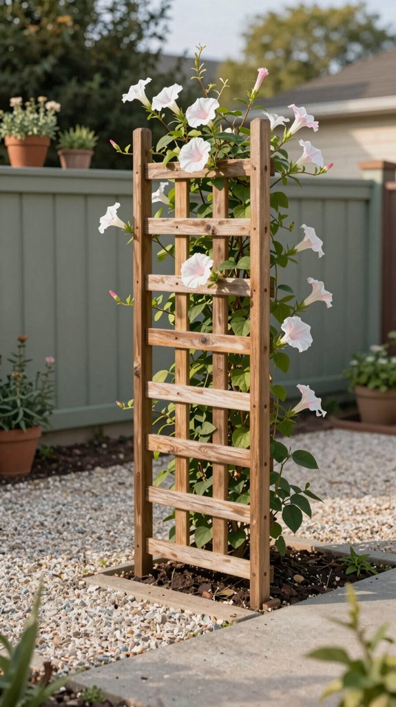 27 Backyard Ideas on a Budget That Look Surprisingly Expensive 23 wooden trellis garden upgrade