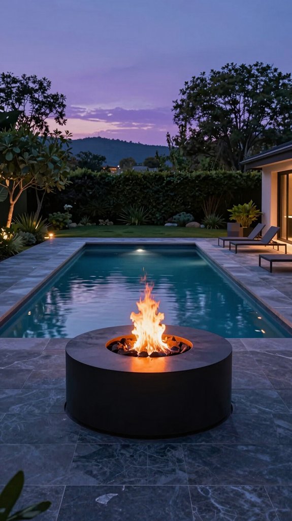 year round pool fire pit