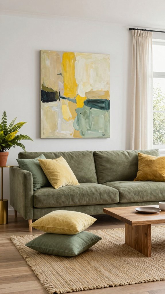 yellow green textured textiles