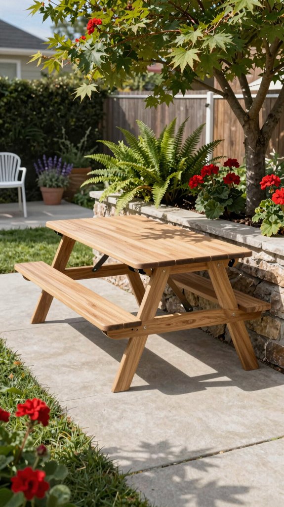 aluminum frame fold down table