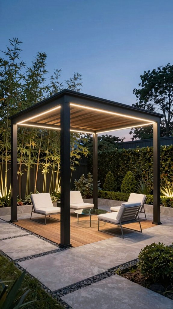aluminum led pergola system