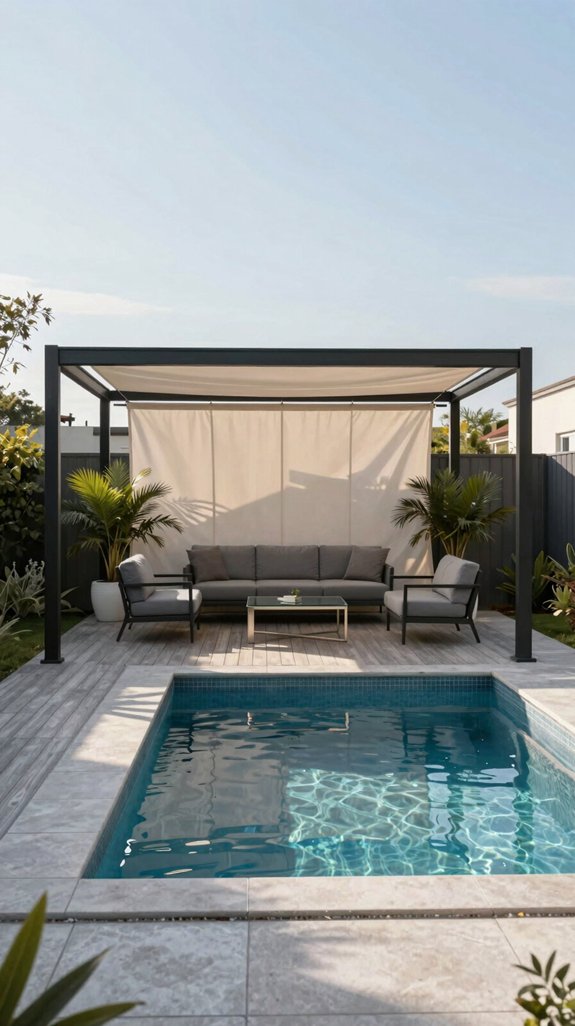 aluminum pergola with retractable canopy
