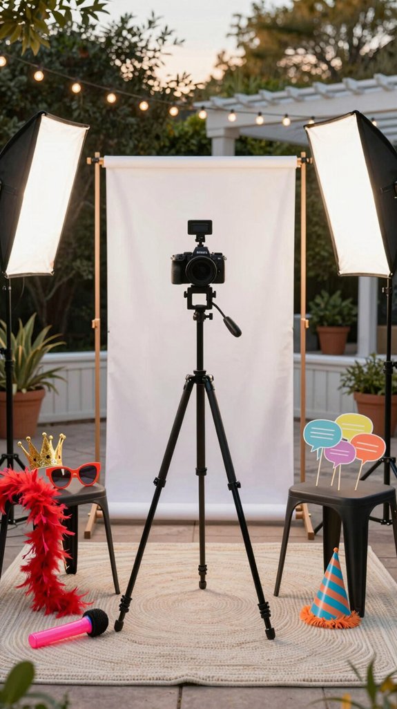 backyard photo booth setup