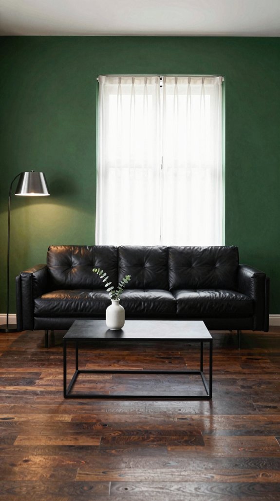 Dark Green Walls: Color Combinations That Feel Bold and Grounded 9 black accents in green rooms