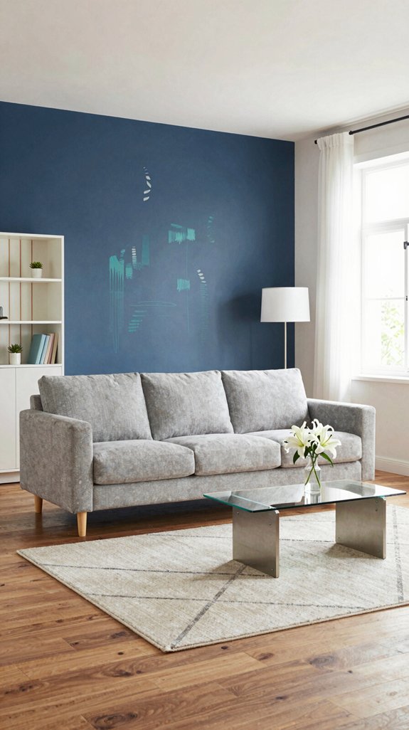 blue accents expand space