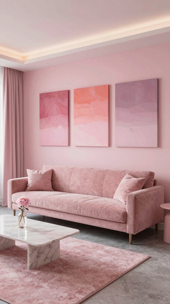 blush rose calamine gradient