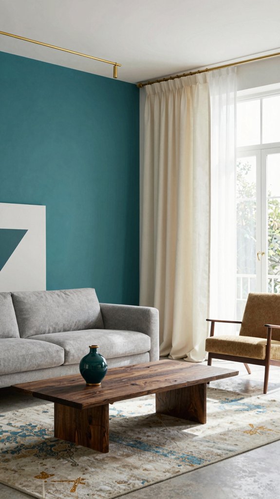 bold teal mixed style accents