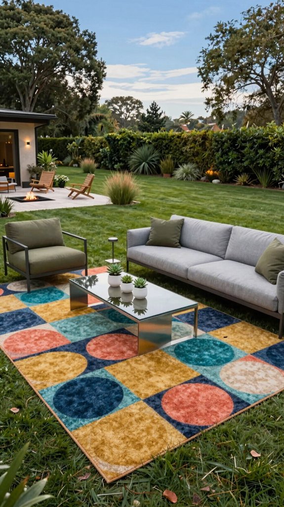 bold weather resistant patio rugs