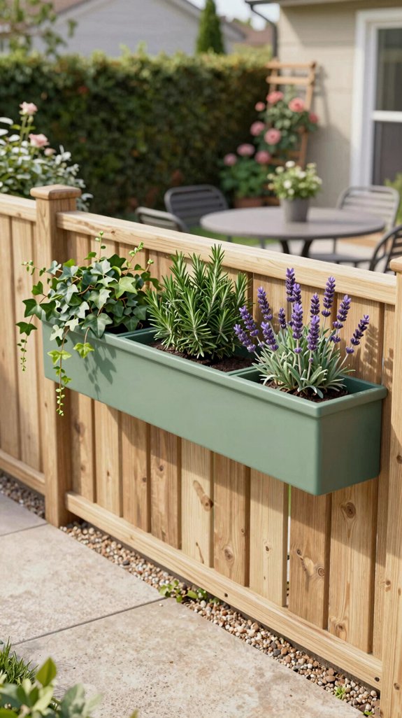 21 Small Backyard Design Ideas That Maximize Space 13 built in fence planters