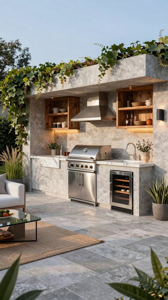 built in outdoor kitchen