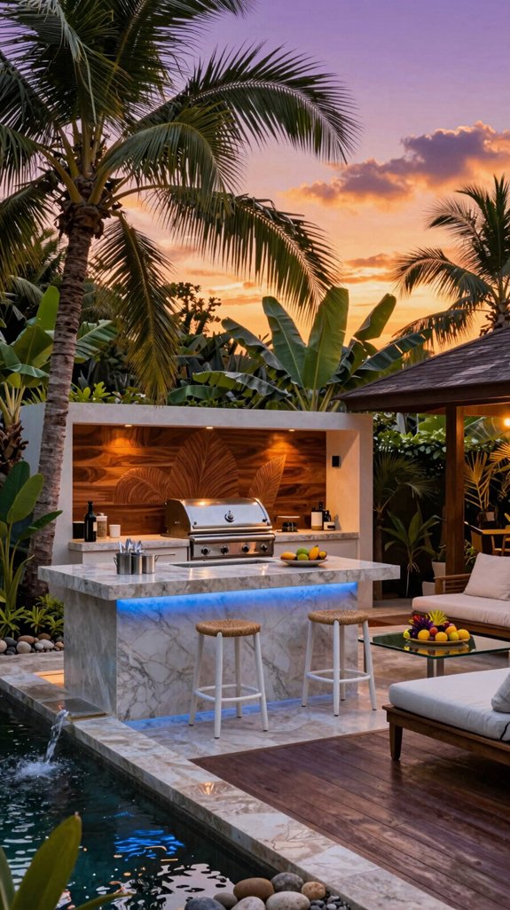 built in outdoor kitchen